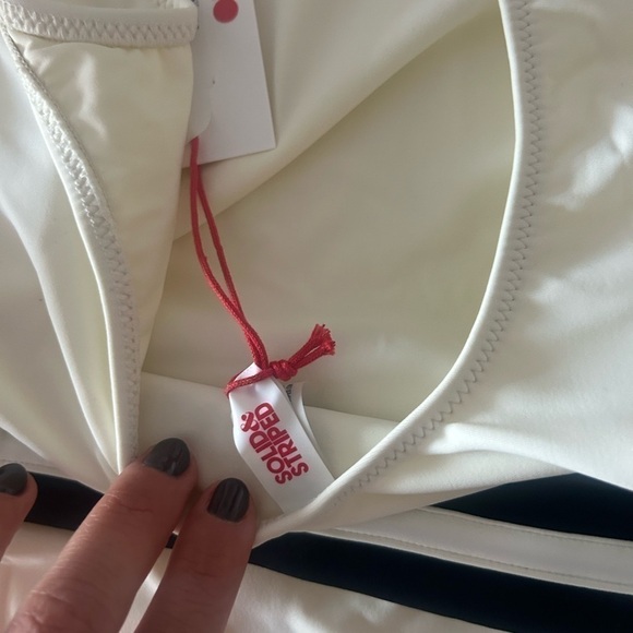 NWT! SOLID & STRIPED The Nina Belt One Piece Cream XL - Picture 8 of 11